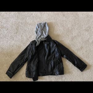 Faux Leather Combo Jacket